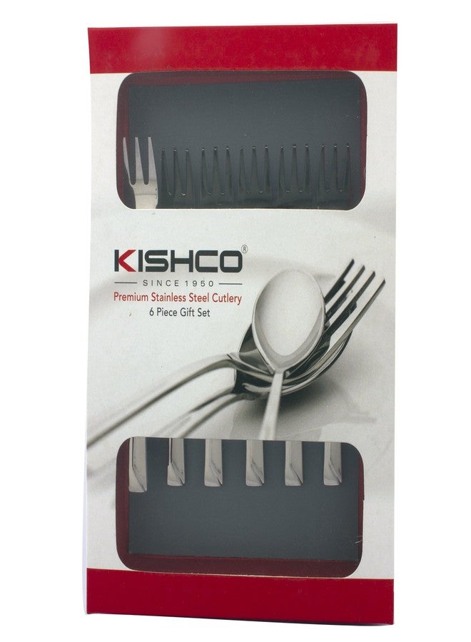 KISHCO شوكة كيشكو أوليمبوس المصنوعة من الفولاذ المقاوم للصدأ للفواكه/الروبيان - عبوة من 6 قطع - Image 3
